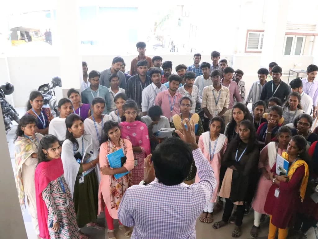 Female students participating in a media training workshop